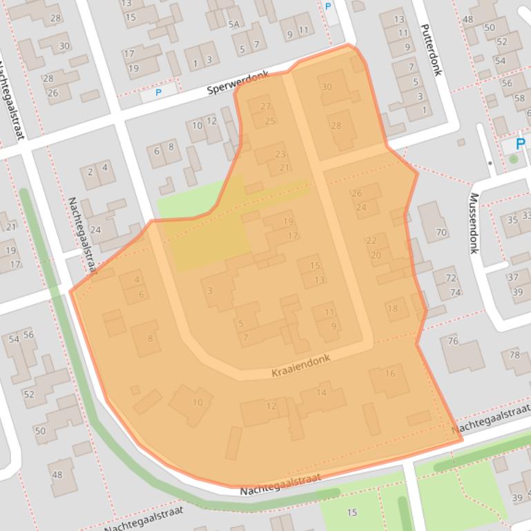 Kaart van postcodegebied 4711LH.