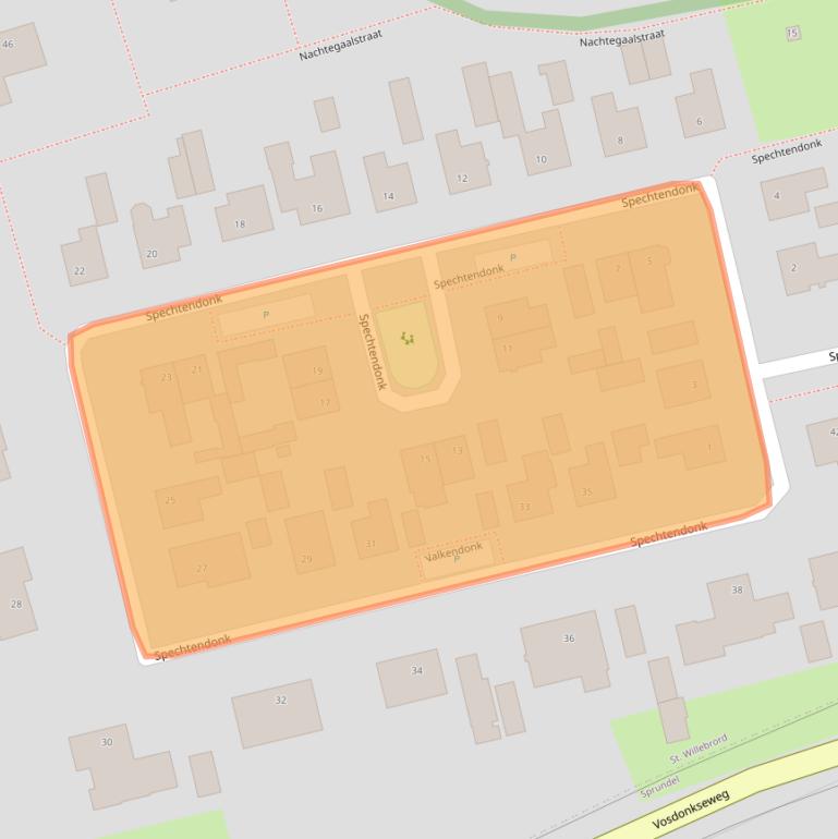 Kaart van postcodegebied 4711LN.