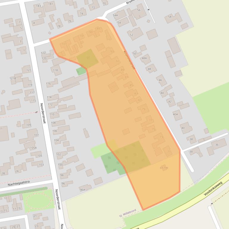 Kaart van postcodegebied 4711NB.
