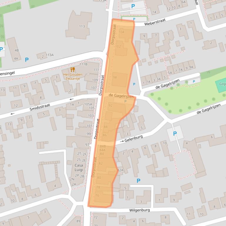 Kaart van postcodegebied 4711NJ.