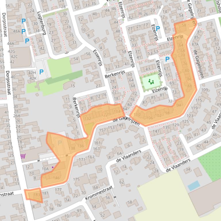 Kaart van postcodegebied 4711PB.