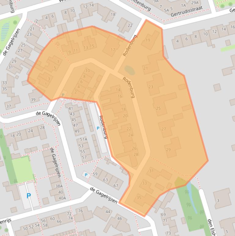 Kaart van postcodegebied 4711PV.
