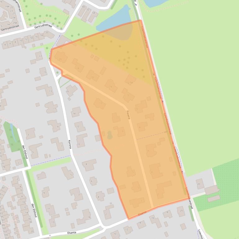 Kaart van postcodegebied 4711VG.