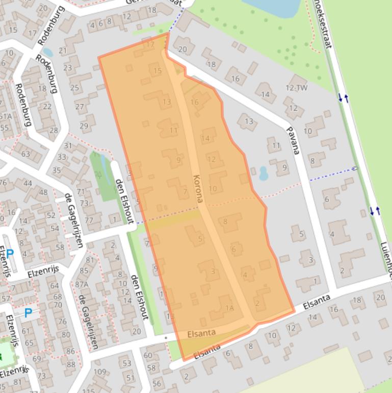 Kaart van postcodegebied 4711VH.