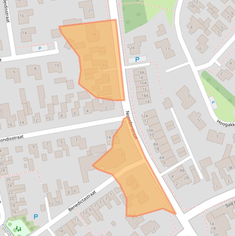 Kaart van postcodegebied 4714AB.