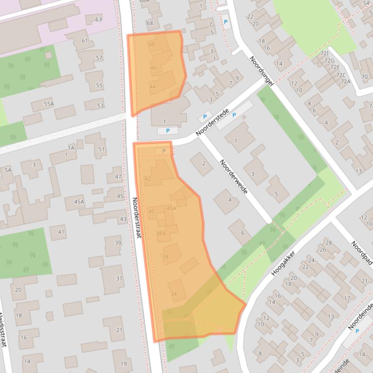 Kaart van postcodegebied 4714AE.