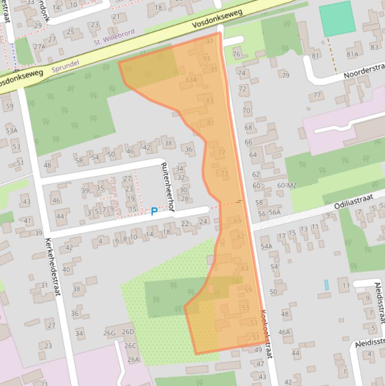 Kaart van postcodegebied 4714AJ.
