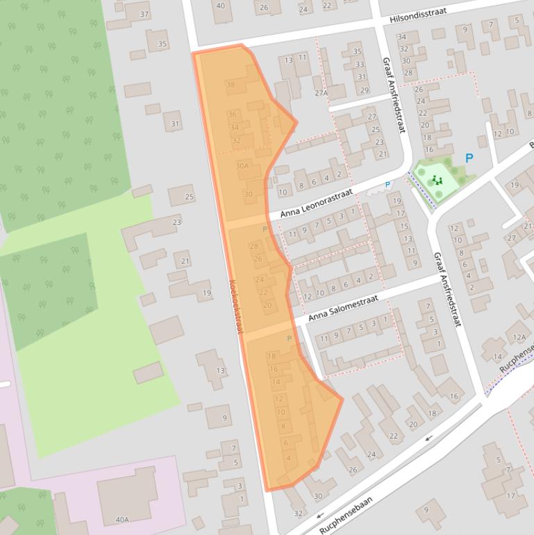 Kaart van postcodegebied 4714AK.