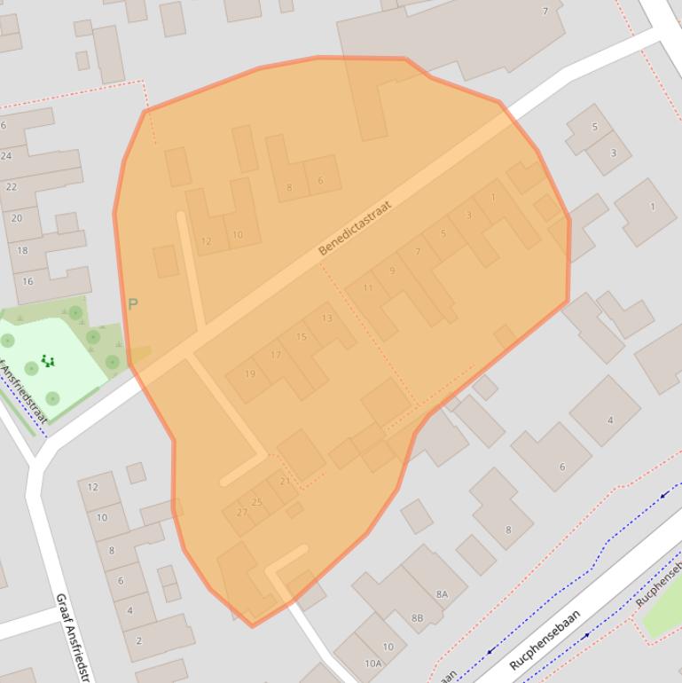 Kaart van postcodegebied 4714AT.