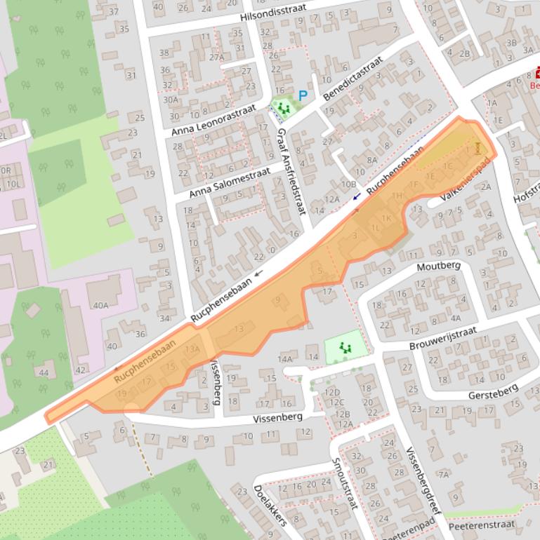 Kaart van postcodegebied 4714AV.