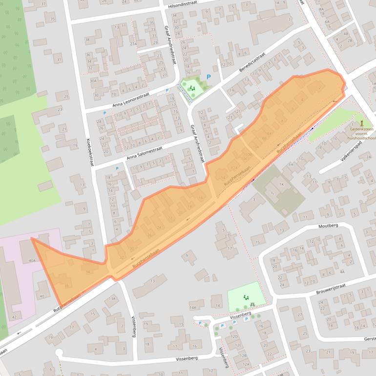 Kaart van postcodegebied 4714AW.