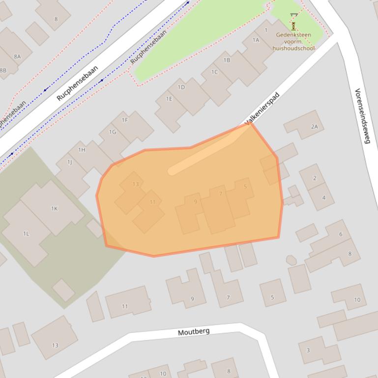 Kaart van postcodegebied 4714BD.