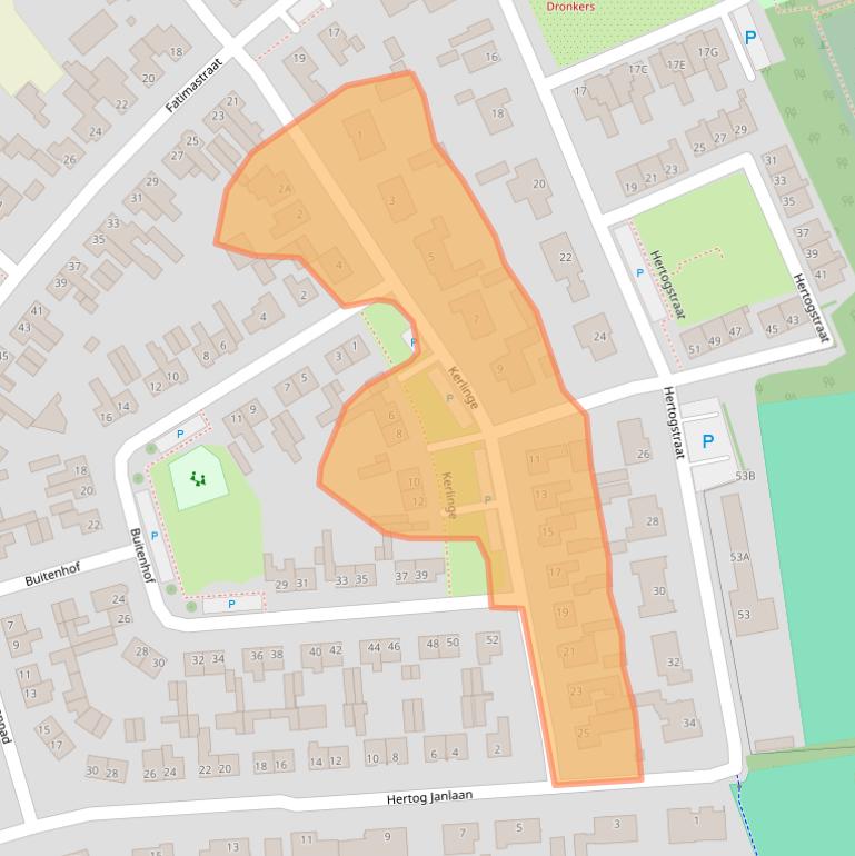 Kaart van postcodegebied 4714BV.