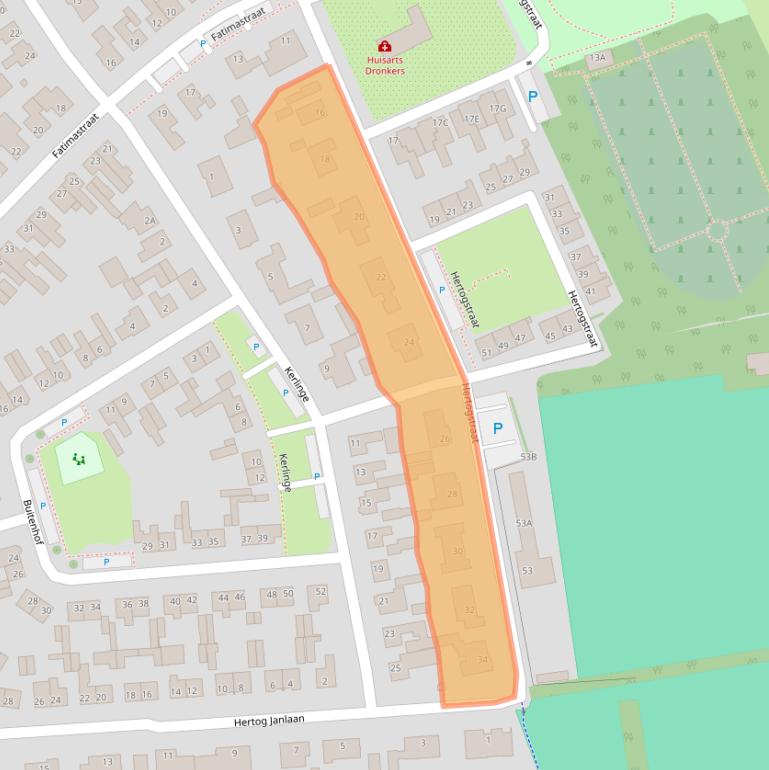 Kaart van postcodegebied 4714BX.