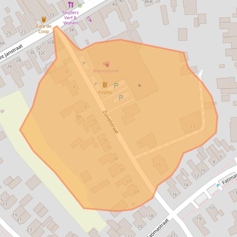 Kaart van postcodegebied 4714CK.