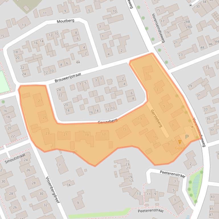 Kaart van postcodegebied 4714CM.