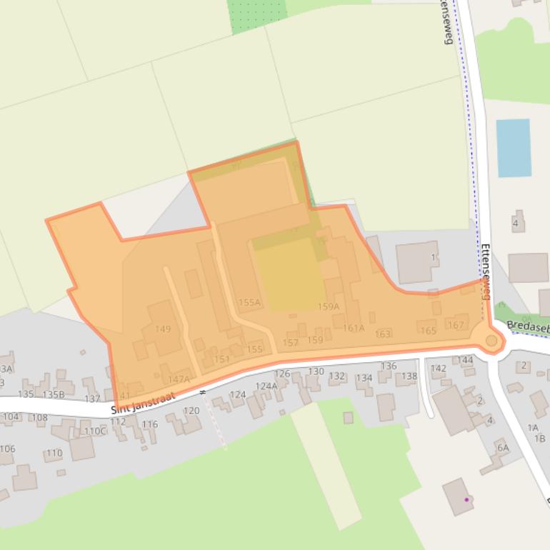 Kaart van postcodegebied 4714EE.