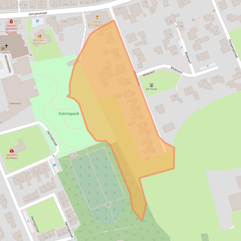 Kaart van postcodegebied 4714EM.