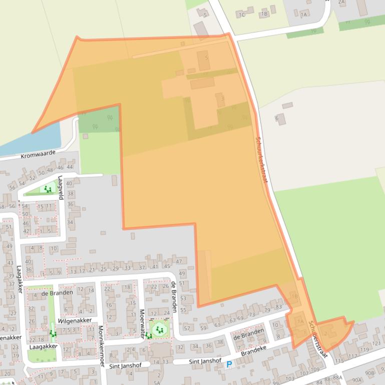 Kaart van postcodegebied 4714EP.