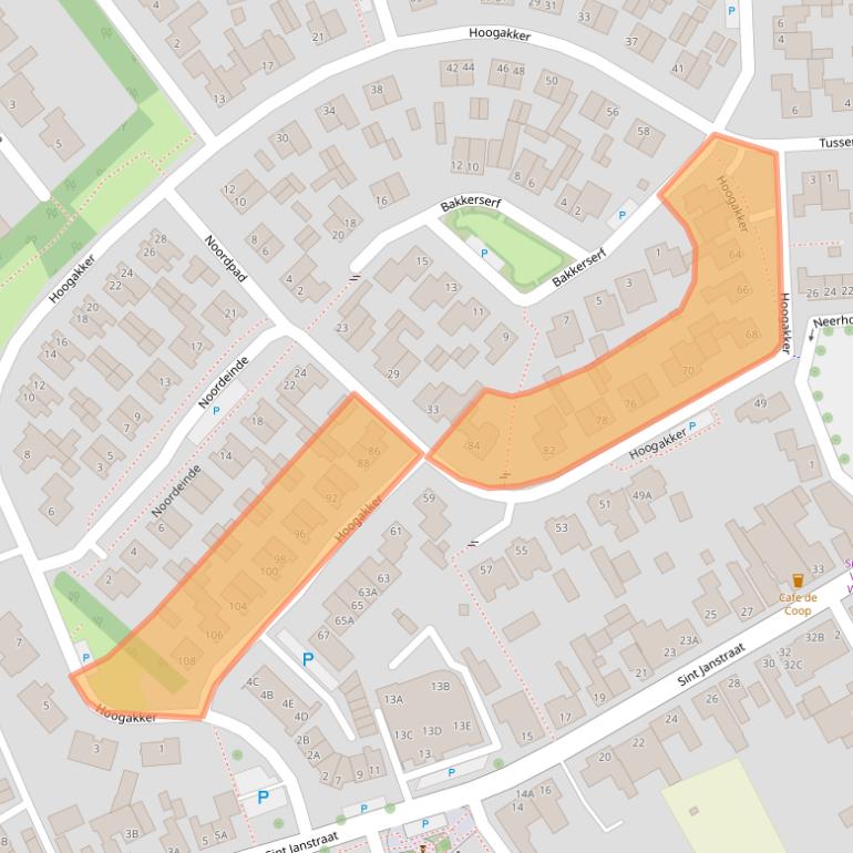 Kaart van postcodegebied 4714GK.