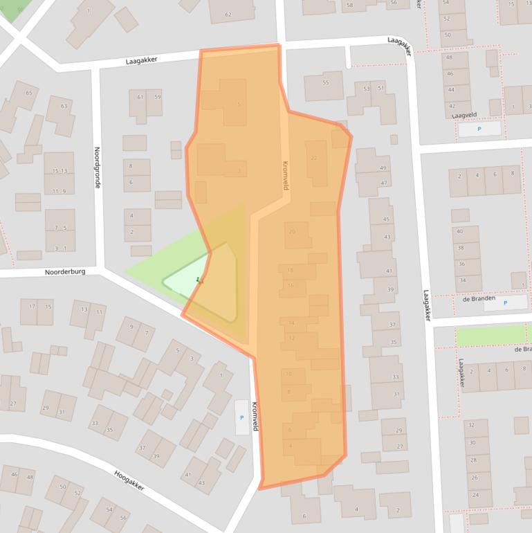 Kaart van postcodegebied 4714GV.