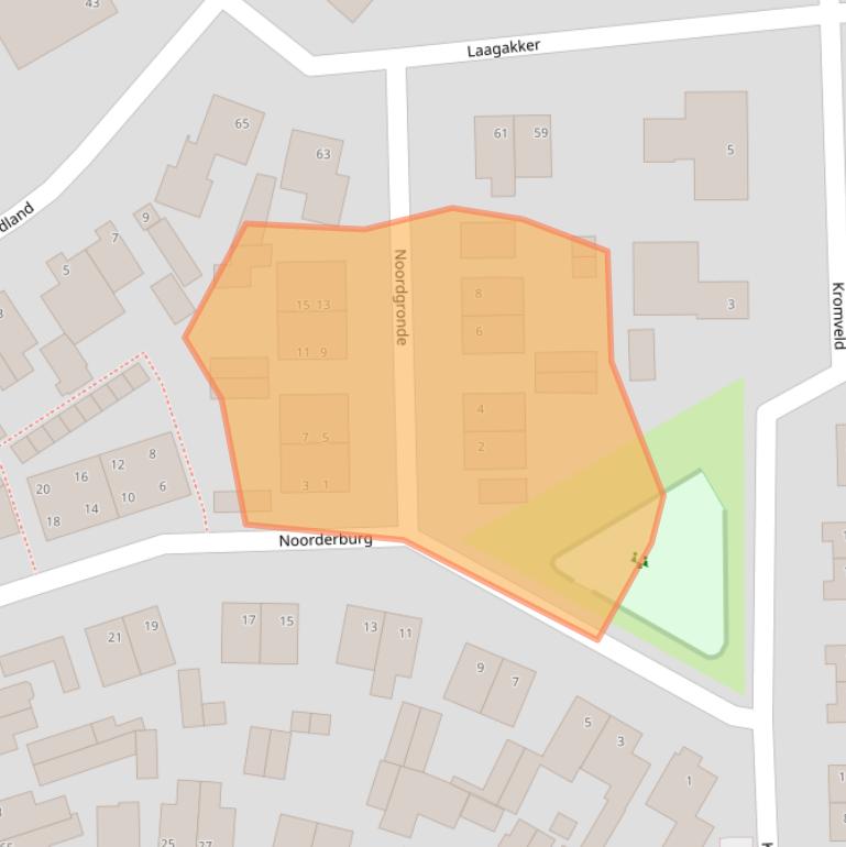 Kaart van postcodegebied 4714GX.