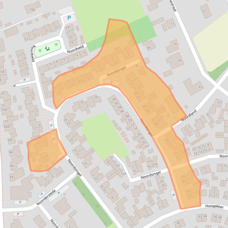 Kaart van postcodegebied 4714HC.