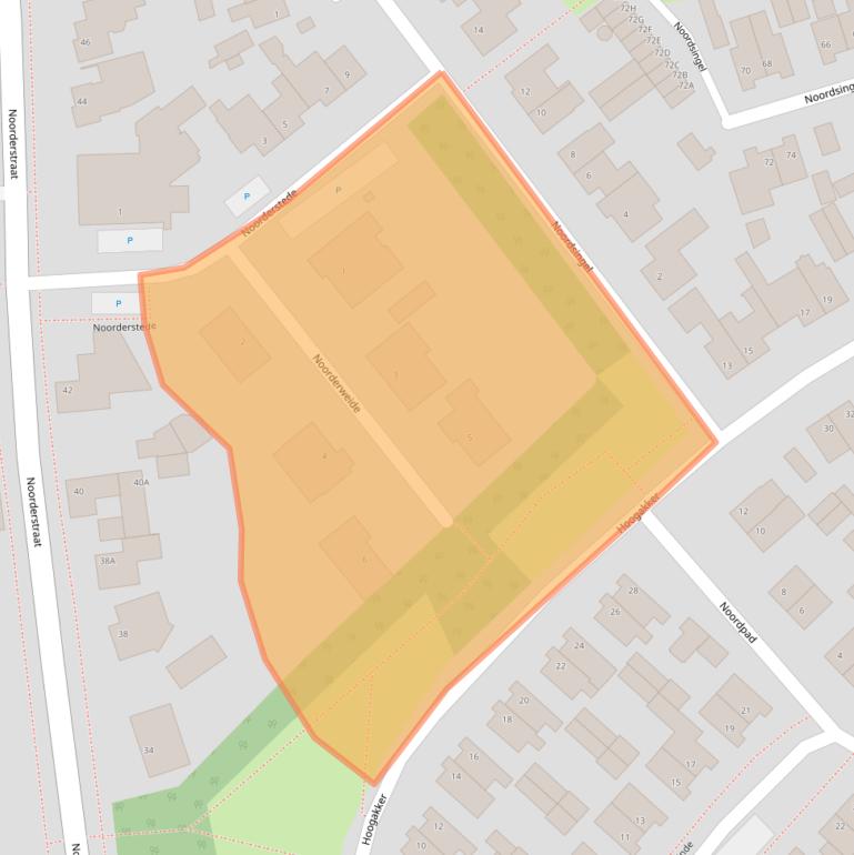 Kaart van postcodegebied 4714HE.