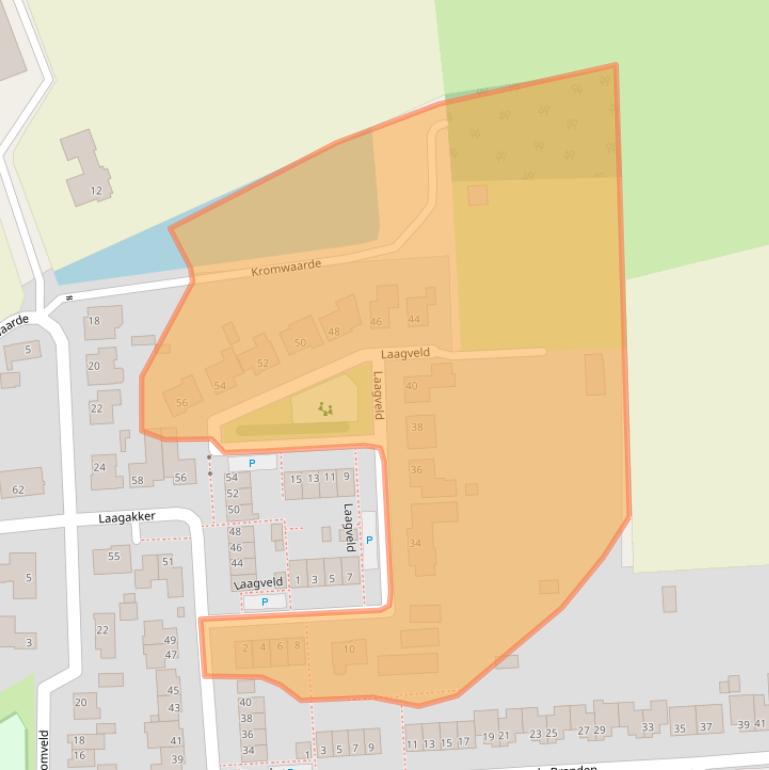 Kaart van postcodegebied 4714HK.