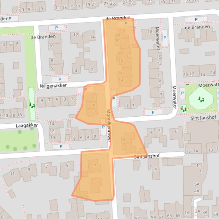Kaart van postcodegebied 4714HR.