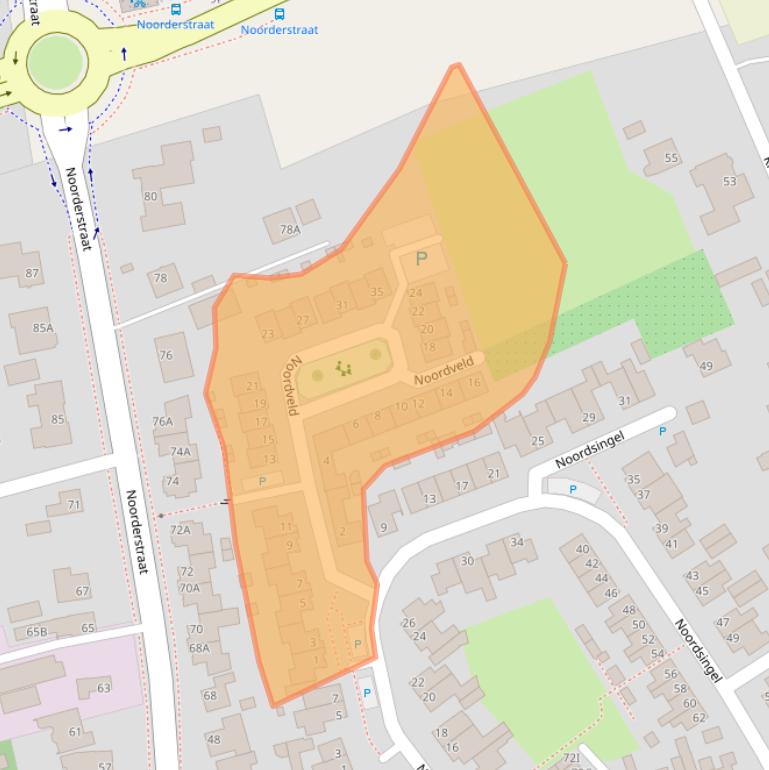 Kaart van postcodegebied 4714HV.