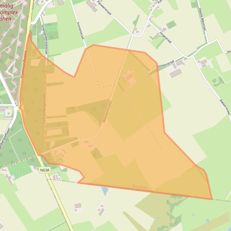 Kaart van postcodegebied 4714PB.