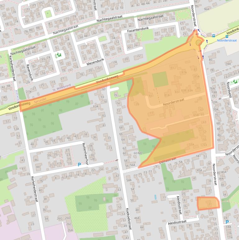 Kaart van postcodegebied 4714RA.