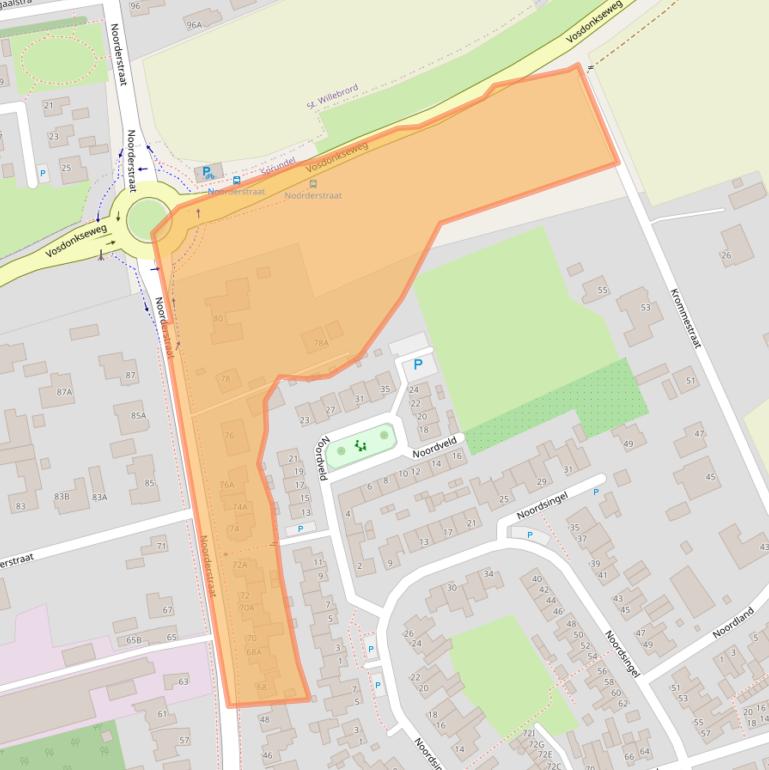 Kaart van postcodegebied 4714RB.