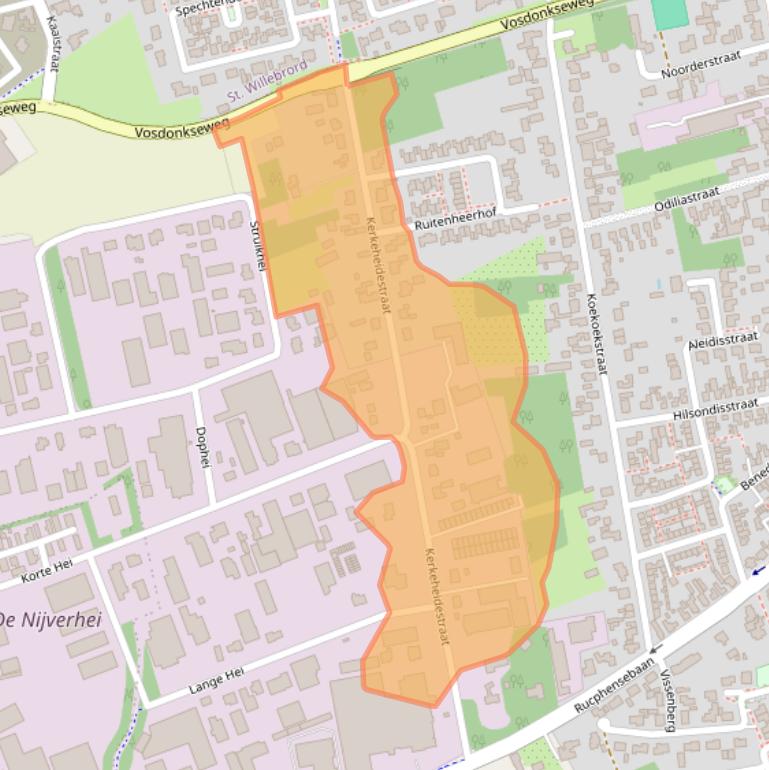 Kaart van postcodegebied 4714RC.