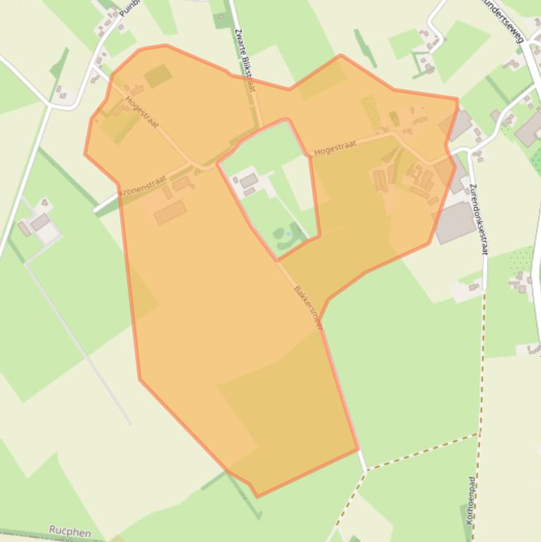 Kaart van postcodegebied 4714RL.