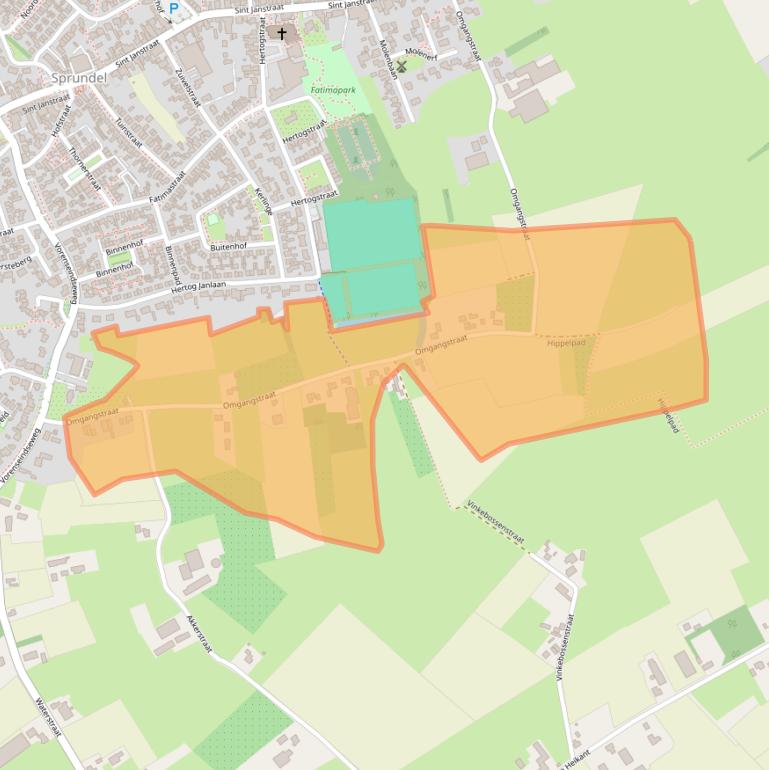 Kaart van postcodegebied 4714RN.
