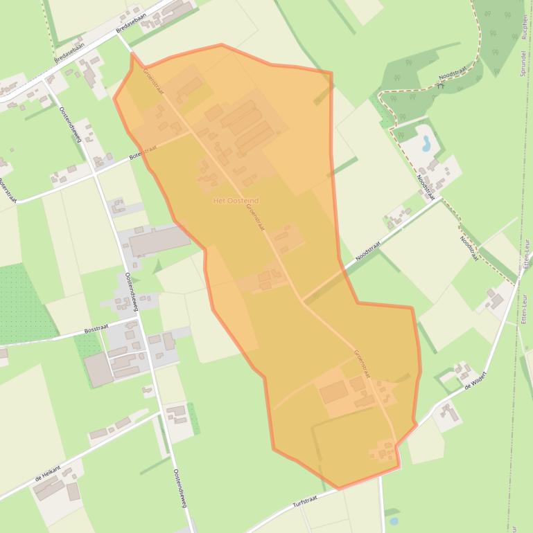 Kaart van postcodegebied 4714SK.