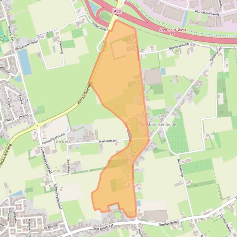 Kaart van postcodegebied 4714SZ.