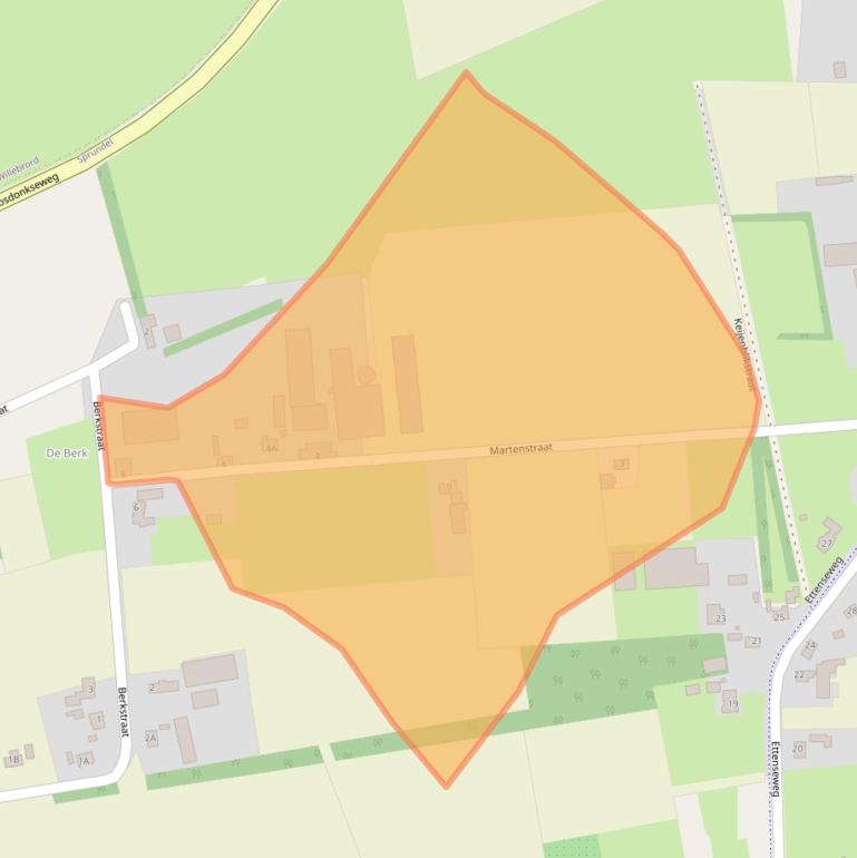 Kaart van postcodegebied 4714TB.