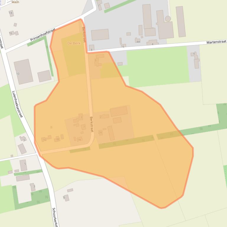 Kaart van postcodegebied 4714TC.