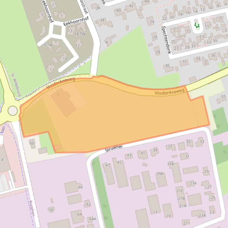 Kaart van postcodegebied 4714VH.