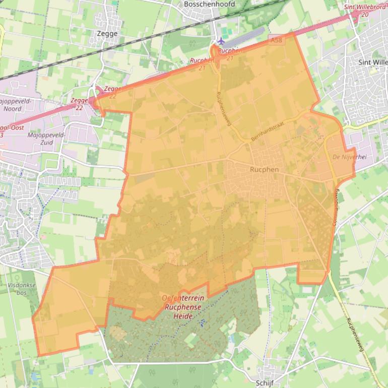 Kaart van postcodegebied 4715.