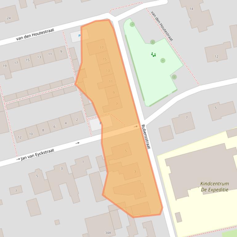 Kaart van postcodegebied 4715AM.