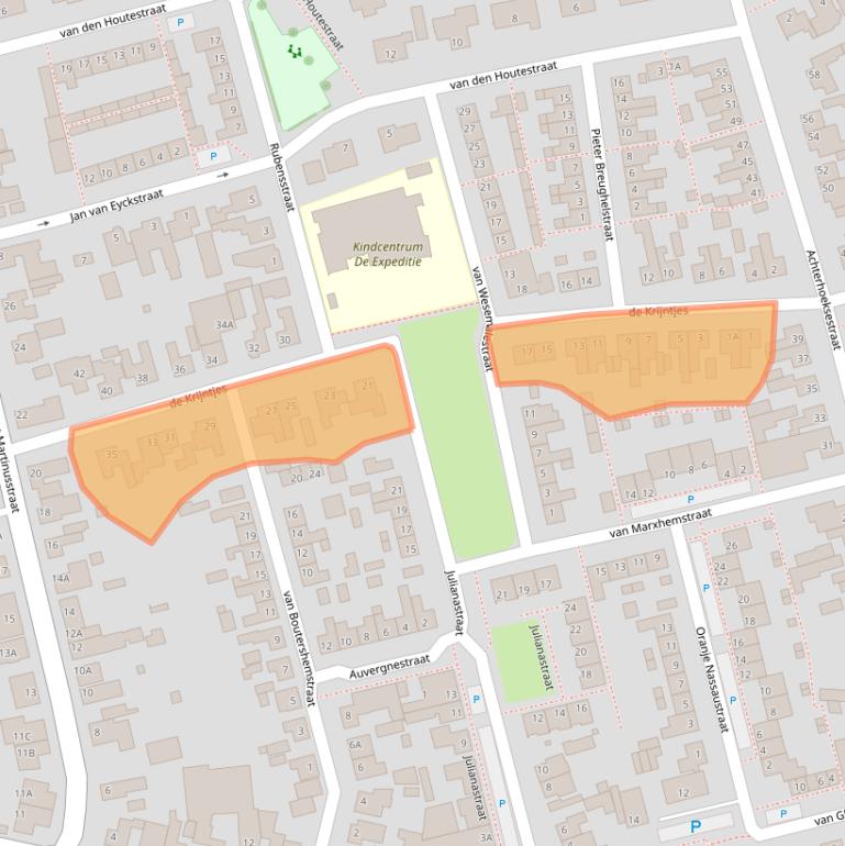 Kaart van postcodegebied 4715AN.