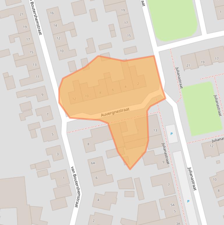 Kaart van postcodegebied 4715AS.