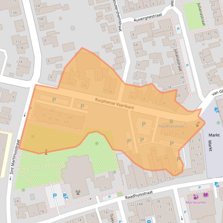 Kaart van postcodegebied 4715AV.