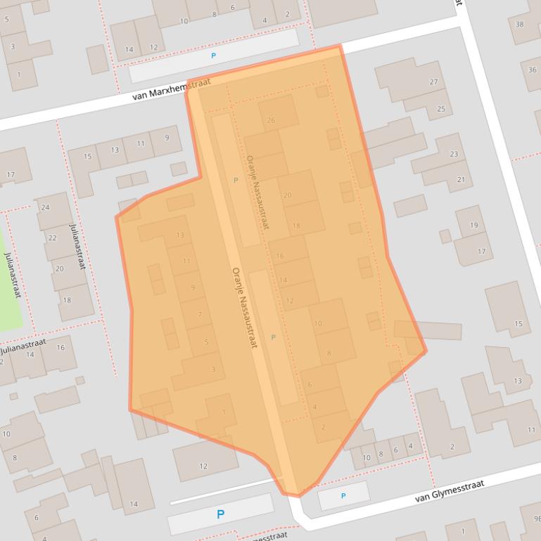 Kaart van postcodegebied 4715AX.