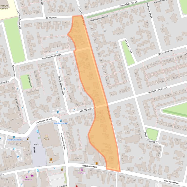 Kaart van postcodegebied 4715BC.