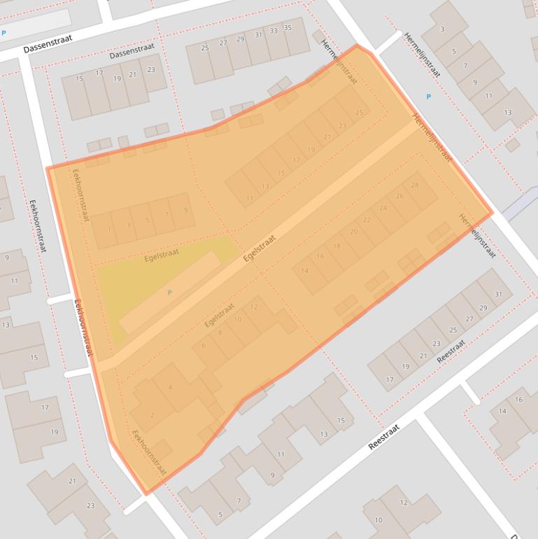 Kaart van postcodegebied 4715GT.